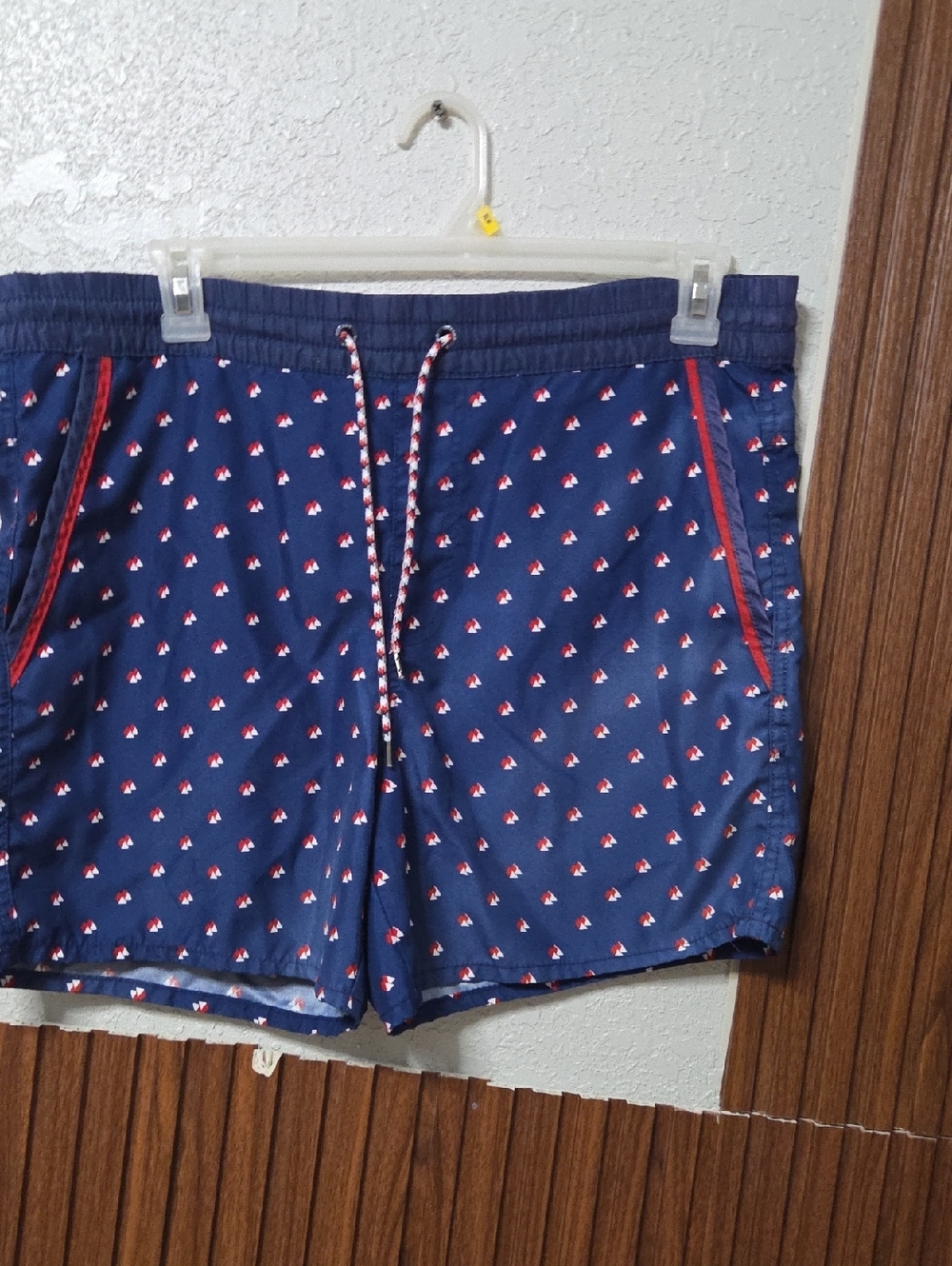 Oceano Men's Nautical Sailboat Swim Trunks Blue Board Shorts Xlarge Sz [1283]